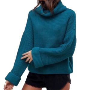 Free People Oversized Ribbed Cowl necked sweater